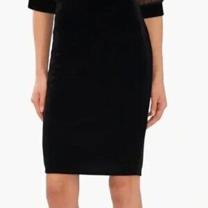 HALOGEN Black Velvet Pull On Pencil Skirt Size M  NWOT